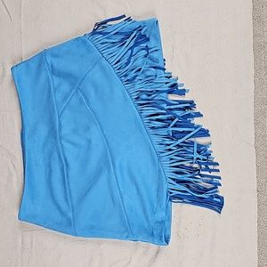 Snnadia Hr Fringe Mini Skirt - Faux Leather